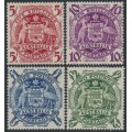 AUSTRALIA - 1949-1950 5/- to £2 Coat of Arms set of 4, MNH – SG # 224a-224d