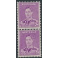 AUSTRALIA - 1942 2d purple KGVI, coil pair, MNH – SG # 185a