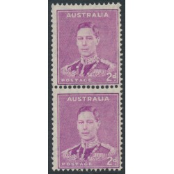 AUSTRALIA - 1942 2d purple KGVI, coil pair, MNH – SG # 185a