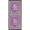 AUSTRALIA - 1942 2d purple KGVI, coil pair, used – SG # 185a