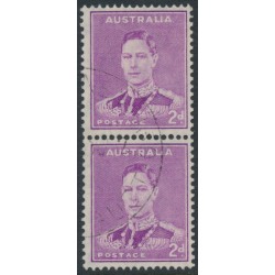 AUSTRALIA - 1942 2d purple KGVI, coil pair, used – SG # 185a