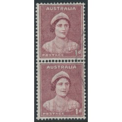 AUSTRALIA - 1942 1d maroon Queen Elizabeth, coil pair, used – SG # 181a