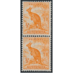 AUSTRALIA - 1942 ½d orange Kangaroo, CofA watermark, coil pair, used – SG # 179b