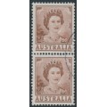 AUSTRALIA - 1962 2d brown QEII, coil pair, used – SG # 309a