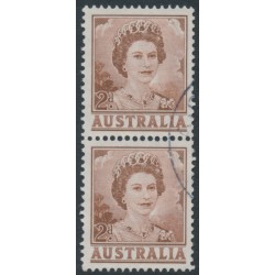 AUSTRALIA - 1962 2d brown QEII, coil pair, used – SG # 309a