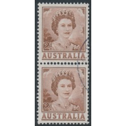 AUSTRALIA - 1962 2d brown QEII, coil pair, used – SG # 309a