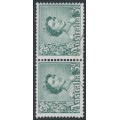 AUSTRALIA - 1959 3d blue-green QEII, coil pair, Helecon paper, used – ACSC # 351Bbc