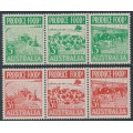 AUSTRALIA - 1953 3d green & 3½d red Produce Food strips, MNH – SG # 255a + 258a 