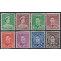 AUSTRALIA - 1938 1d to 3d KGVI definitives, perf. 15:14, MNH – SG # 180-187