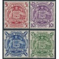 AUSTRALIA - 1949-1950 5/- to £2 Coat of Arms set of 4, MH – SG # 224a-224d