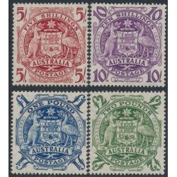 AUSTRALIA - 1949-1950 5/- to £2 Coat of Arms set of 4, MH – SG # 224a-224d