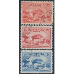 AUSTRALIA - 1932 2d red & 3d blue Sydney Harbour Bridge set of 3, CTO – SG # 141+142+144 
