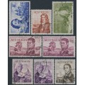 AUSTRALIA - 1963-65 4/- to £2 Navigators set of 8, used – SG # 355-360 + 358a + 359a 