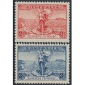 AUSTRALIA - 1936 2d red & 3d blue Telephone Cable set of 2, MNH – SG # 159-160