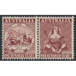 AUSTRALIA - 1950 2½d Anniversary of the First Stamps pair, MNH – SG # 239a
