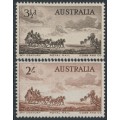 AUSTRALIA - 1955 3½d & 2/- Cobb & Co set of 2, MNH – SG # 284-285