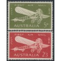 AUSTRALIA - 1964 5d & 2/3 Airmail Anniversary set of 2, MNH – SG # 370-371