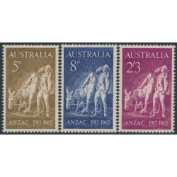 AUSTRALIA - 1965 5d to 2/3 ANZAC Anniversary set of 3, MNH – SG # 373-375