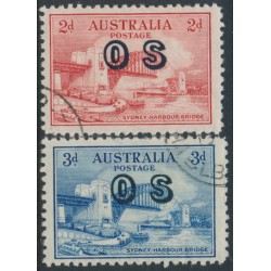 AUSTRALIA - 1932 2d red & 3d blue Sydney Harbour Bridge, o/p OS, CTO – SG # O134-O135