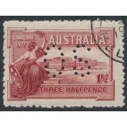 AUSTRALIA - 1927 1½d brownish lake Parliament House, perf. OS, CTO – SG # O112