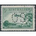 AUSTRALIA - 1929 3d green Airmail, perf. OS (vertical mesh), CTO – SG # O119