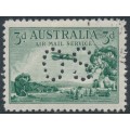 AUSTRALIA - 1929 3d green Airmail, perf. OS (vertical mesh), CTO – SG # O119