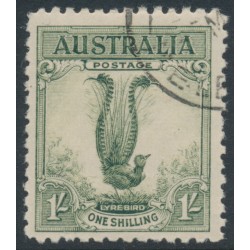 AUSTRALIA - 1932 1/- yellow-green Lyrebird, CTO – SG # 140a