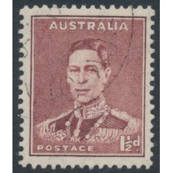 AUSTRALIA - 1938 1½d red-brown KGVI definitive, perf. 13½:14, CTO – SG # 166
