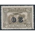 AUSTRALIA - 1931 6d dull brown Kingsford Smith, o/p OS, used – SG # 139a