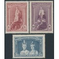 AUSTRALIA - 1938 5/- to £1 Robes set of 3 on thick paper, MNH – SG # 176-178
