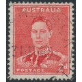 AUSTRALIA - 1938 2d scarlet KGVI, variety 'medallion flaw', used – SG # 184b