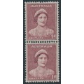 AUSTRALIA - 1942 1d maroon Queen Elizabeth, coil pair, MNH – SG # 181a