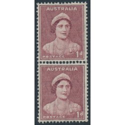AUSTRALIA - 1942 1d maroon Queen Elizabeth, coil pair, MNH – SG # 181a