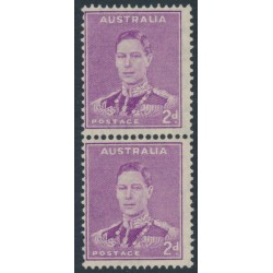 AUSTRALIA - 1942 2d purple KGVI, coil pair, MNH – SG # 185a