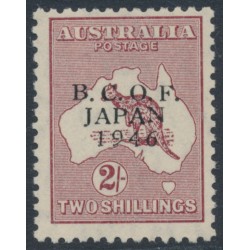 AUSTRALIA - 1947 2/- maroon Kangaroo, overprinted BCOF, MH – SG # J6