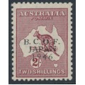 AUSTRALIA - 1946 2/- maroon Kangaroo overprinted BCOF, MNH – SG # J6