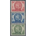 AUSTRALIA - 1946 2½d to 1/- Mitchell set of 3, MNH – SG # 216-218
