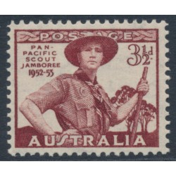 AUSTRALIA - 1952 3½d brown-lake Scouting Jamboree, MNH – SG # 254