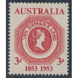 AUSTRALIA - 1953 3d red Tasmanian Stamp Centenary, MNH – SG # 271
