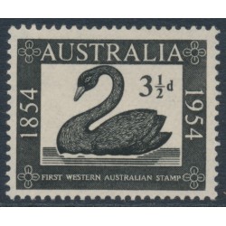 AUSTRALIA - 1954 3½d black WA Stamp Centenary, MNH – SG # 277