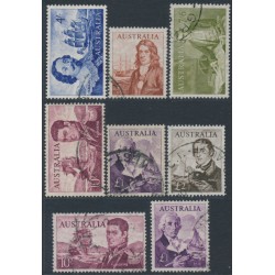 AUSTRALIA - 1963-65 4/- to £2 Navigators set of 8, used – SG # 355-360 + 358a + 359a 