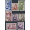 AUSTRALIA - 1963-65 4/- to £2 Navigators set of 8, used – SG # 355-360 + 358a + 359a 