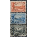 AUSTRALIA - 1934 2d to 1/- Centenary of Victoria set of 3 perf. 11½, used – SG # 147a-149a