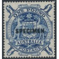 AUSTRALIA - 1949 £1 blue Coat of Arms, o/p SPECIMEN, MH – SG # 270x