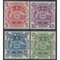 AUSTRALIA - 1949-1950 5/- to £2 Coat of Arms set of 4, MNH – SG # 224a-224d