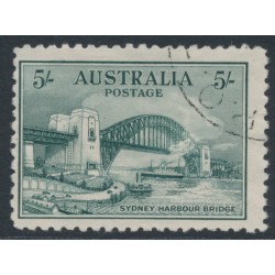 AUSTRALIA - 1932 5/- blue-green Sydney Harbour Bridge, CTO – SG # 143  