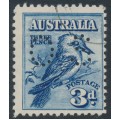 AUSTRALIA - 1928 3d blue Kookaburra, perforated OS, CTO – SG # O113 