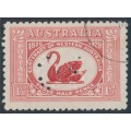 AUSTRALIA - 1929 1½d carmine-red Swan, perforated OS, CTO – SG # O120 