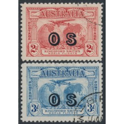 AUSTRALIA - 1931 2d red & 3d blue Kingsford Smith, o/p OS, CTO – SG # O123-O124  
