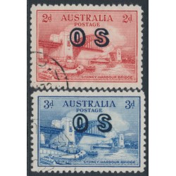 AUSTRALIA - 1932 2d red & 3d blue Sydney Harbour Bridge, o/p OS, CTO – SG # O134-O135
